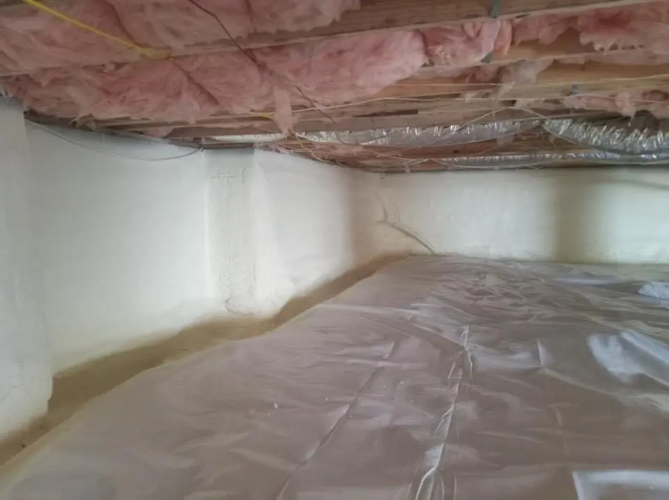 Crawl space encapsulation with closed-cell spray foam for Roof Waterproofing in Warren